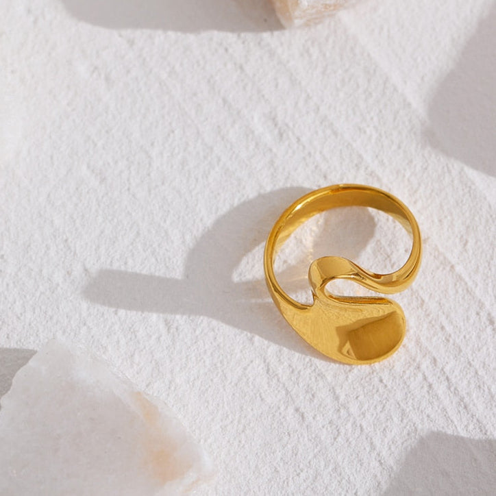 18k Gold-Plated Organic Geometry Ring