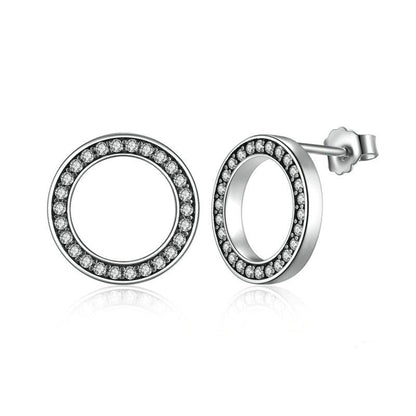 925 Sterling Silver Cycle Zirconia Earrings