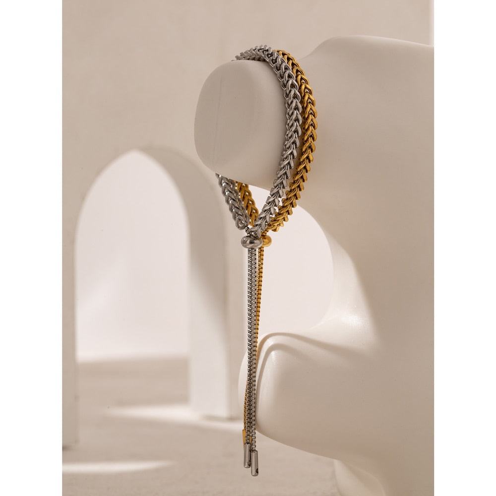 18k Gold Plated Adjustable Class Chain Bracelet