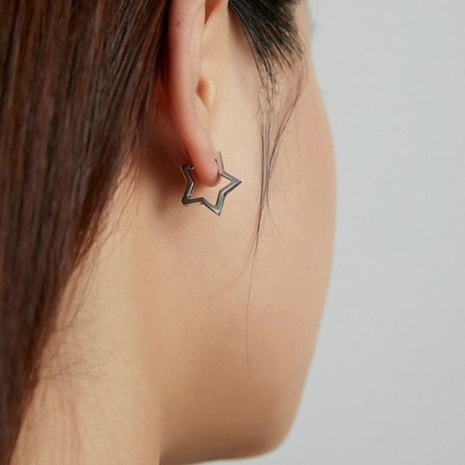 925 Sterling Silver Minimalist Star Earring