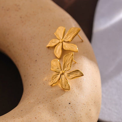 18k Gold-Plated Modern Floral Earrings