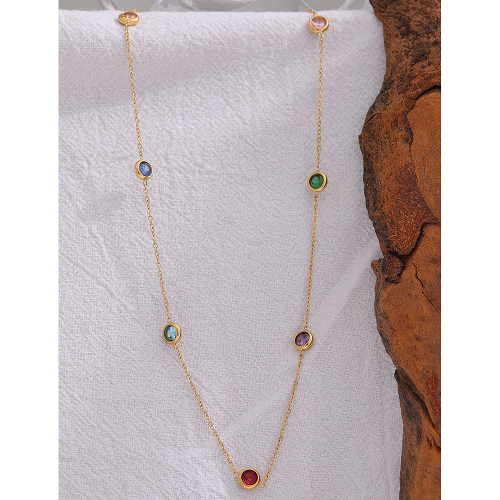 18k Gold-Plated Necklace with Cubic Zirconia