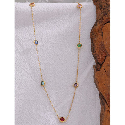 18k Gold-Plated Necklace with Cubic Zirconia