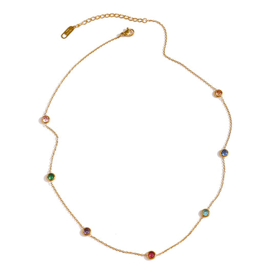 18k Gold-Plated Necklace with Cubic Zirconia