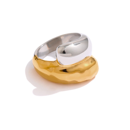 18k Gold-Plated Minimalist Double Geometric Ring
