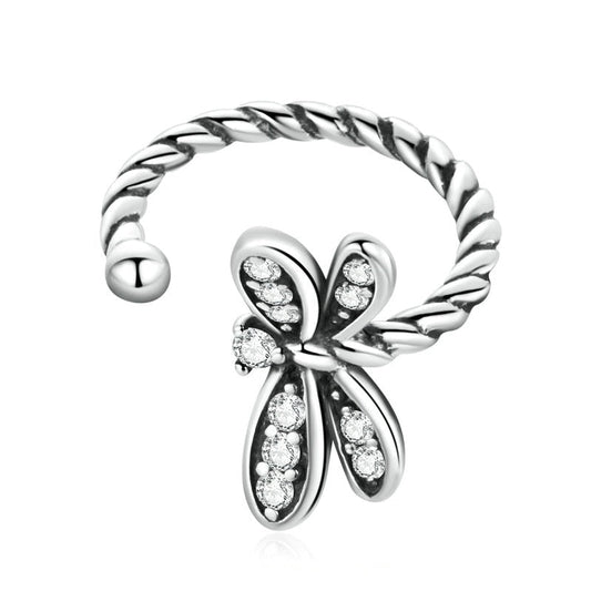 925 Sterling Silver Dragonfly Ear Cuff