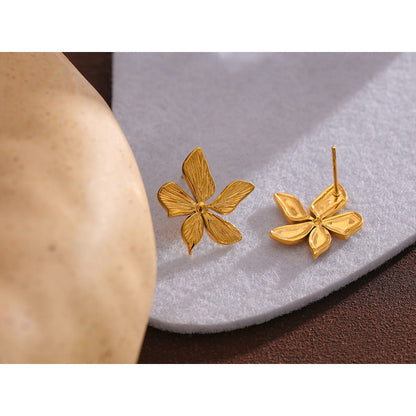 18k Gold-Plated Modern Floral Earrings