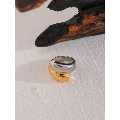 18k Gold-Plated Minimalist Double Geometric Ring