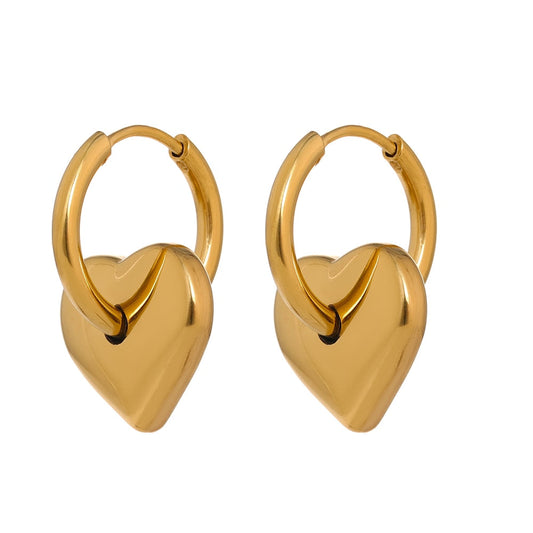 18k Gold Plated Heart Hoop Earring