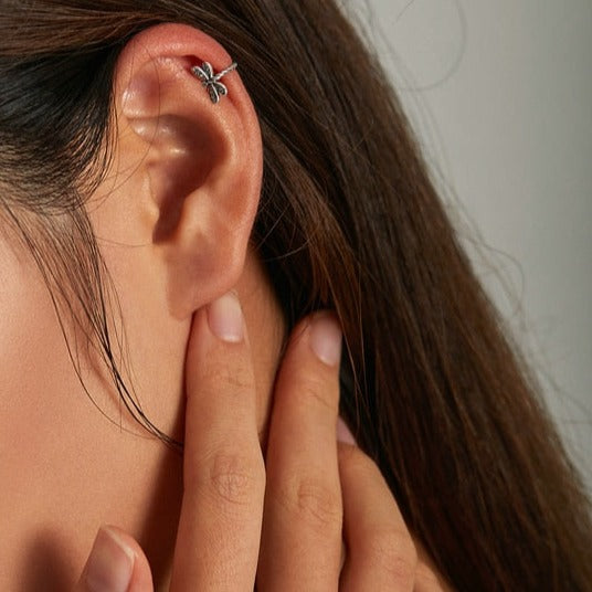 925 Sterling Silver Dragonfly Ear Cuff