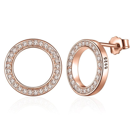 925 Sterling Silver Cycle Zirconia Earrings