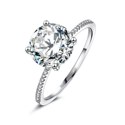 925 Sterling Silver Luxury Solitaire Ring