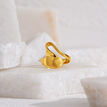 18k Gold-Plated Organic Geometry Ring