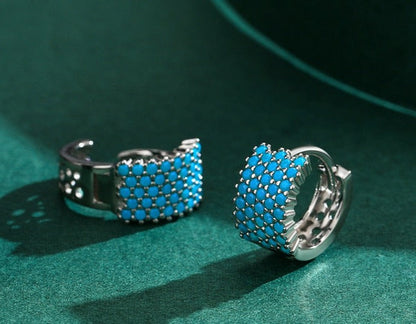 Vintage Turquoise Earrings in 925 Sterling Silver