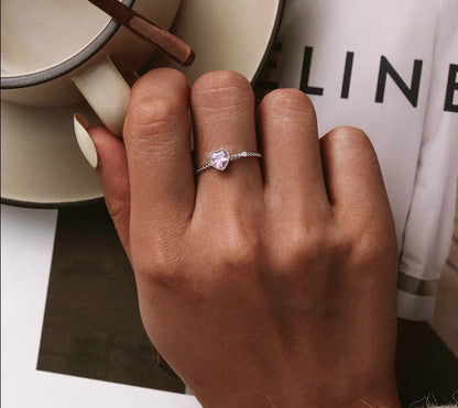 925 Sterling Silver Rings – Romance Rose Collection with Cubic Zirconia