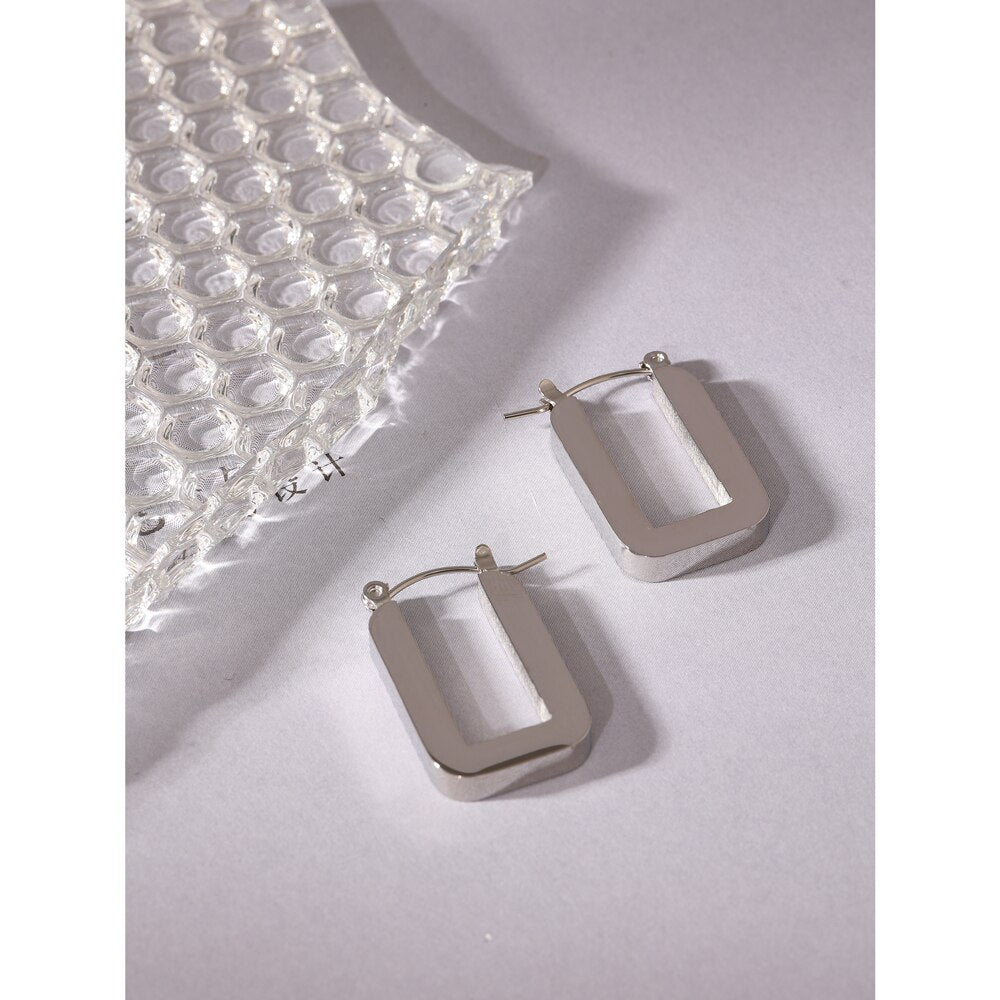 Square Hoop 18k Gold-Plated Earrings