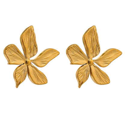 18k Gold-Plated Modern Floral Earrings