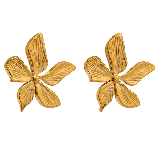 18k Gold-Plated Modern Floral Earrings