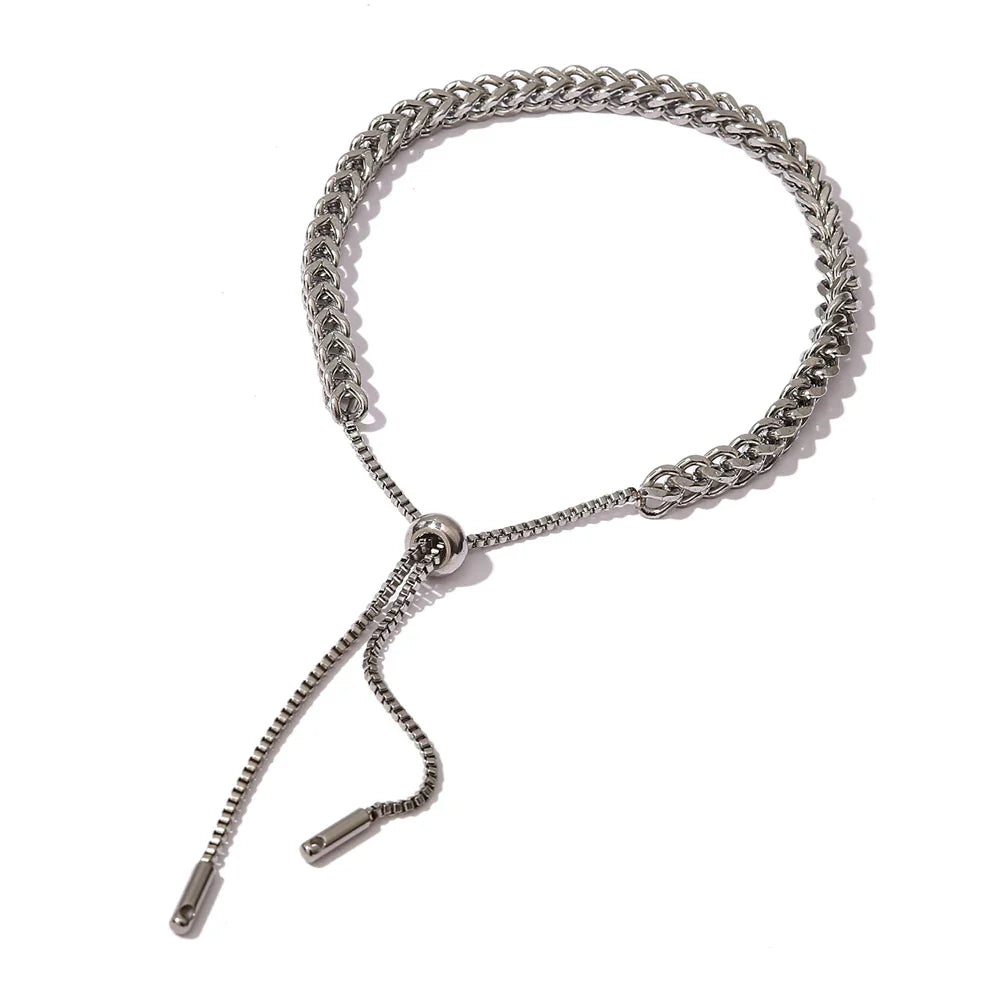 Adjustable Minimalist Chain Bracelet – 18k Gold-Plated