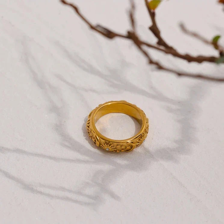 18k Gold-Plated Minimalist Celestial Ring