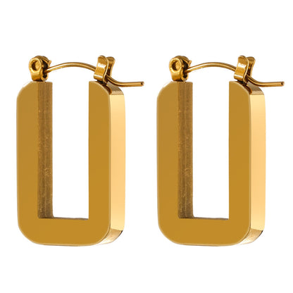 Square Hoop 18k Gold-Plated Earrings
