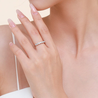 925 Silver Half Eternity Ring with Zirconia