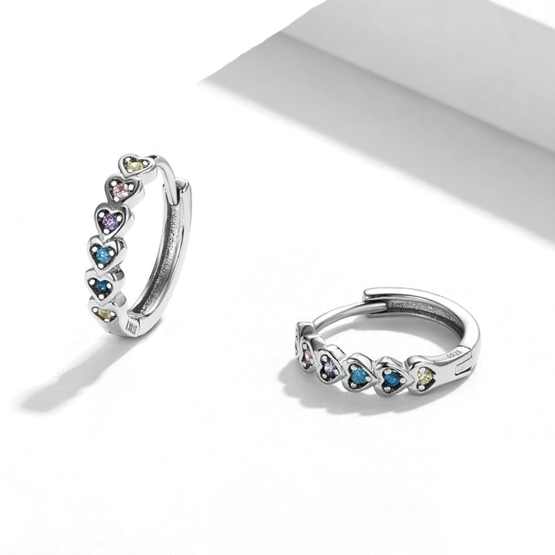 925 Sterling Silver Delicate Heart Earrings