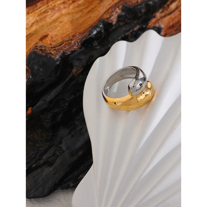 18k Gold-Plated Minimalist Double Geometric Ring
