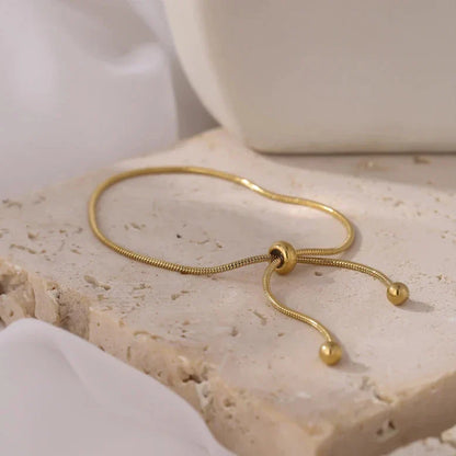 Adjustable Minimalist Cylindrical Bracelet in 18k Gold Plating