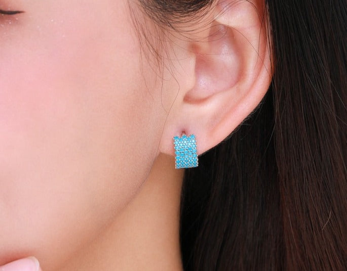 Vintage Turquoise Earrings in 925 Sterling Silver