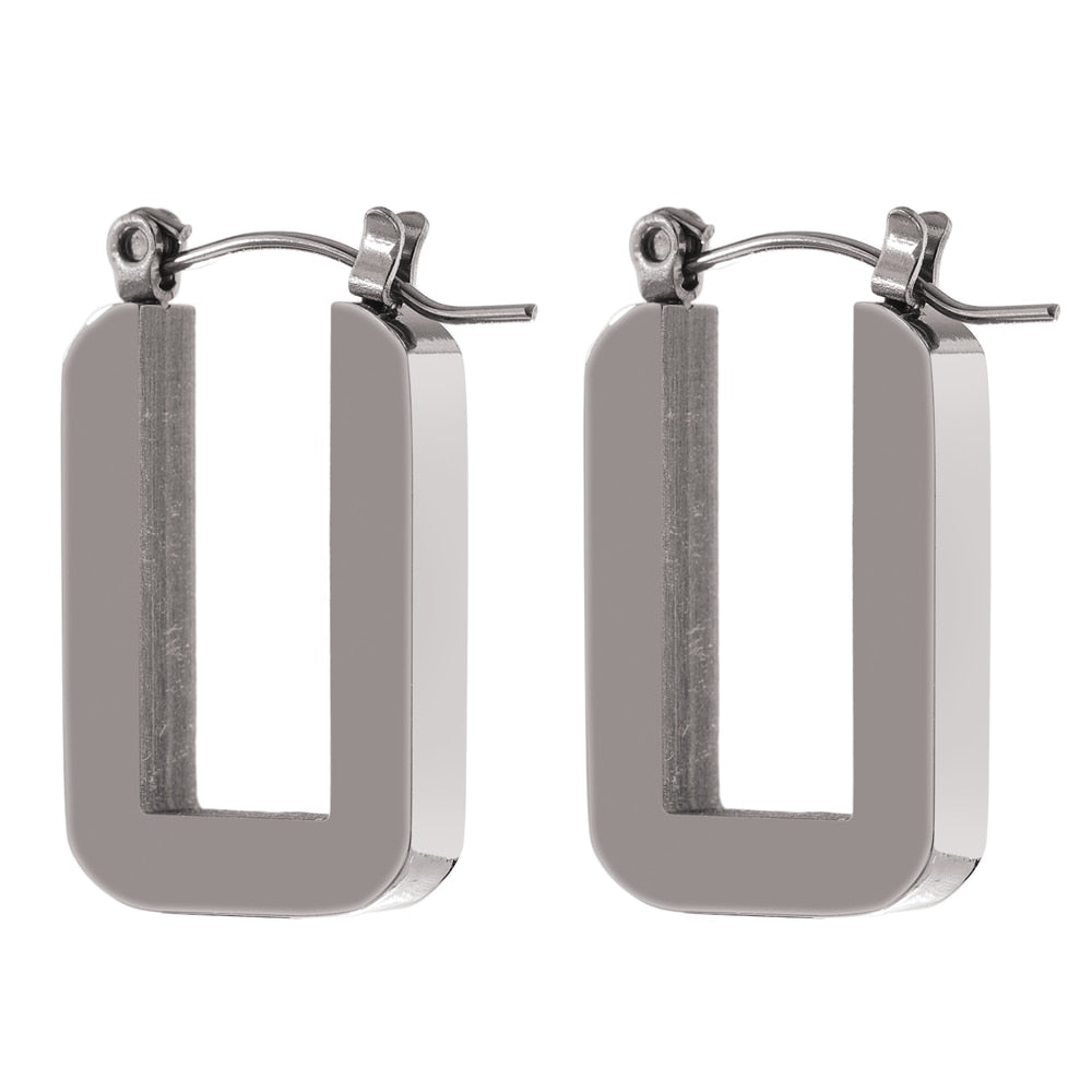 Square Hoop 18k Gold-Plated Earrings