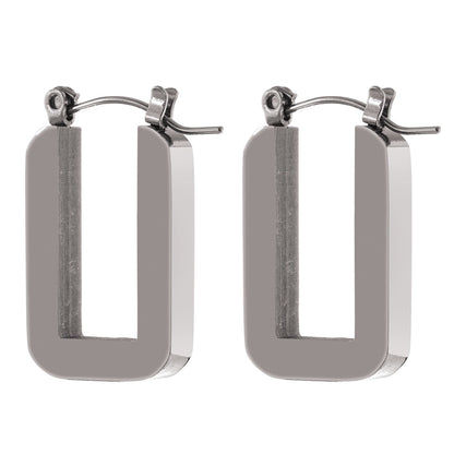 Square Hoop 18k Gold-Plated Earrings