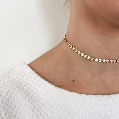 18k Gold-Plated Minimalist Choker Necklace