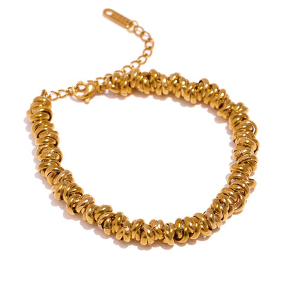 Luxury 18k Gold Plated Irregular Link Bracelet – Adjustable