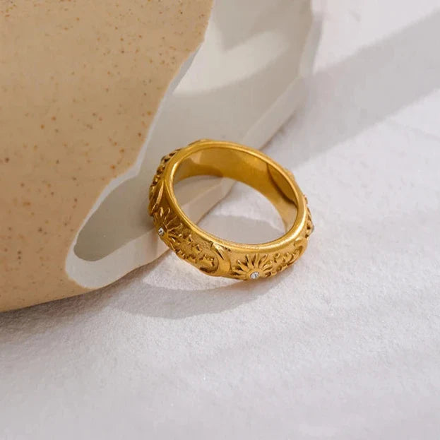 18k Gold-Plated Minimalist Celestial Ring