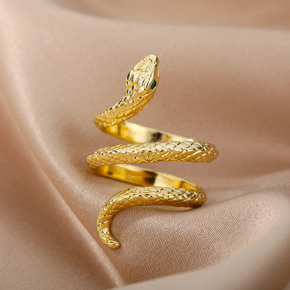 Elegant 18k Gold Plated Snake Ring – Adjustable Fit