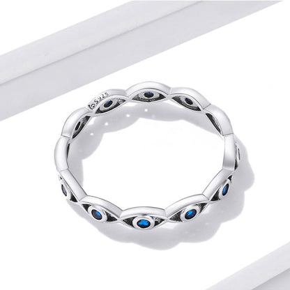 925 Sterling Silver Blue Evil Eye Ring