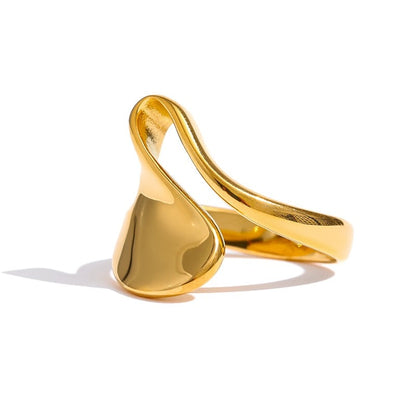 18k Gold-Plated Organic Geometry Ring