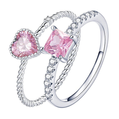 925 Sterling Silver Rings – Romance Rose Collection with Cubic Zirconia