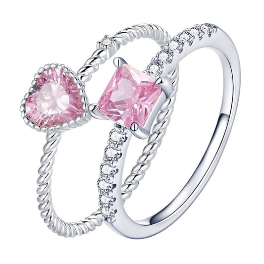925 Sterling Silver Rings – Romance Rose Collection with Cubic Zirconia