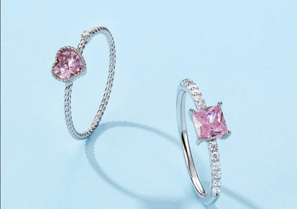 925 Sterling Silver Rings – Romance Rose Collection with Cubic Zirconia
