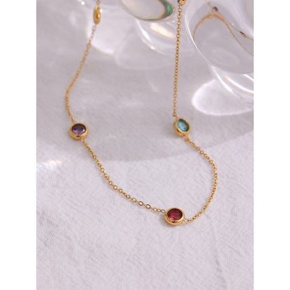 18k Gold-Plated Necklace with Cubic Zirconia