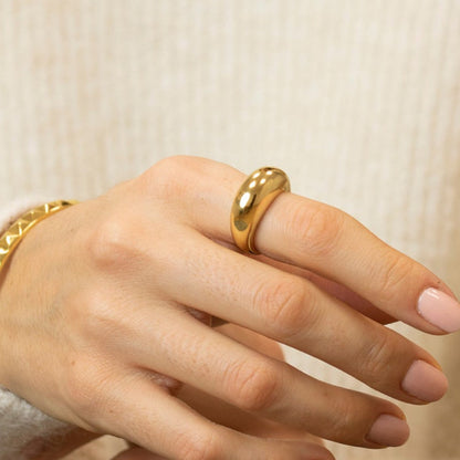 Classic Minimalist Geometric Ring in 18k Gold Plated