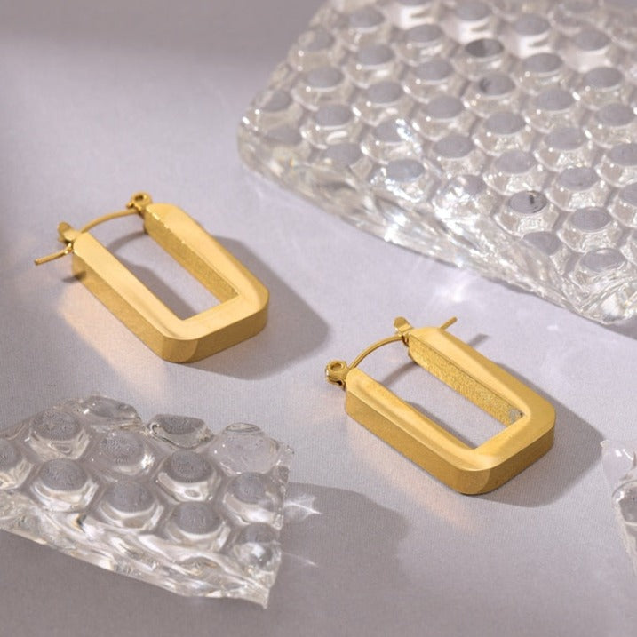 Square Hoop 18k Gold-Plated Earrings