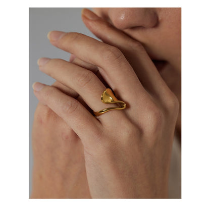 18k Gold-Plated Organic Geometry Ring