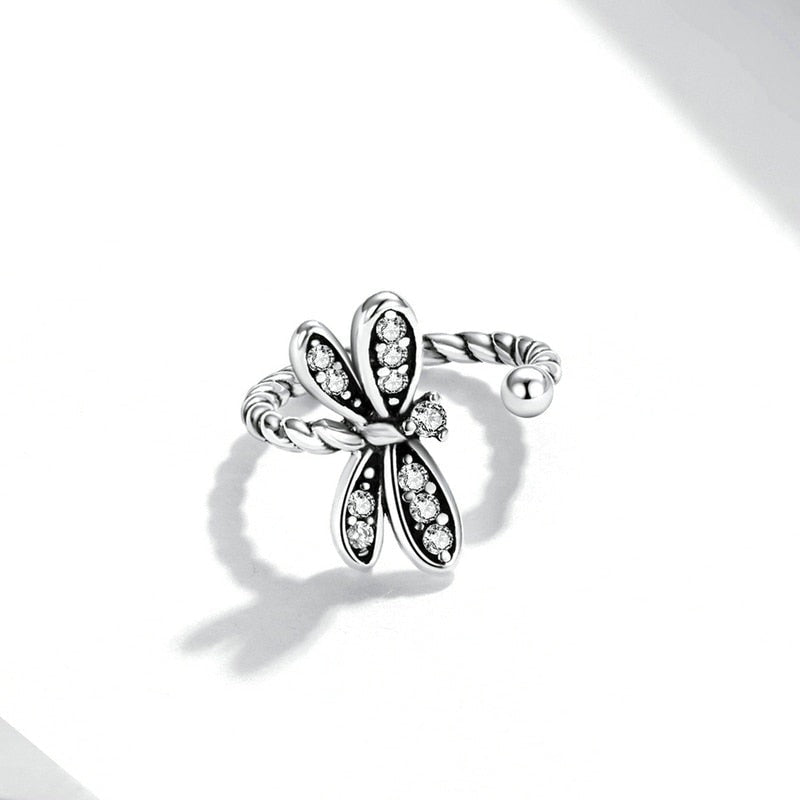 925 Sterling Silver Dragonfly Ear Cuff