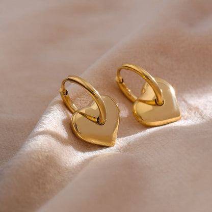 18k Gold Plated Heart Hoop Earring
