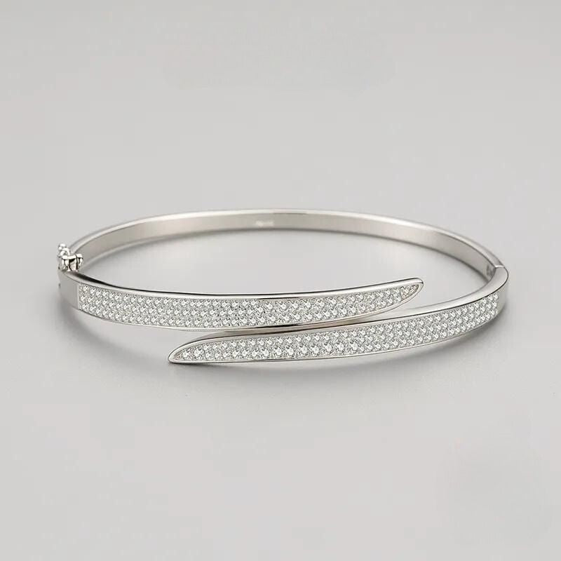 White Gold-Plated Cubic Zirconia Bracelet