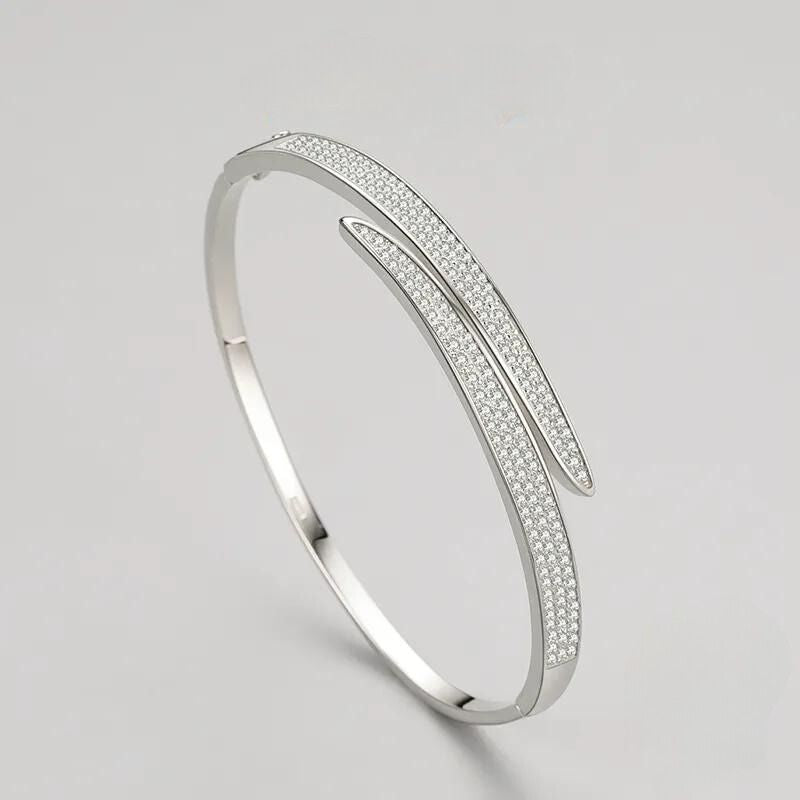 White Gold-Plated Cubic Zirconia Bracelet