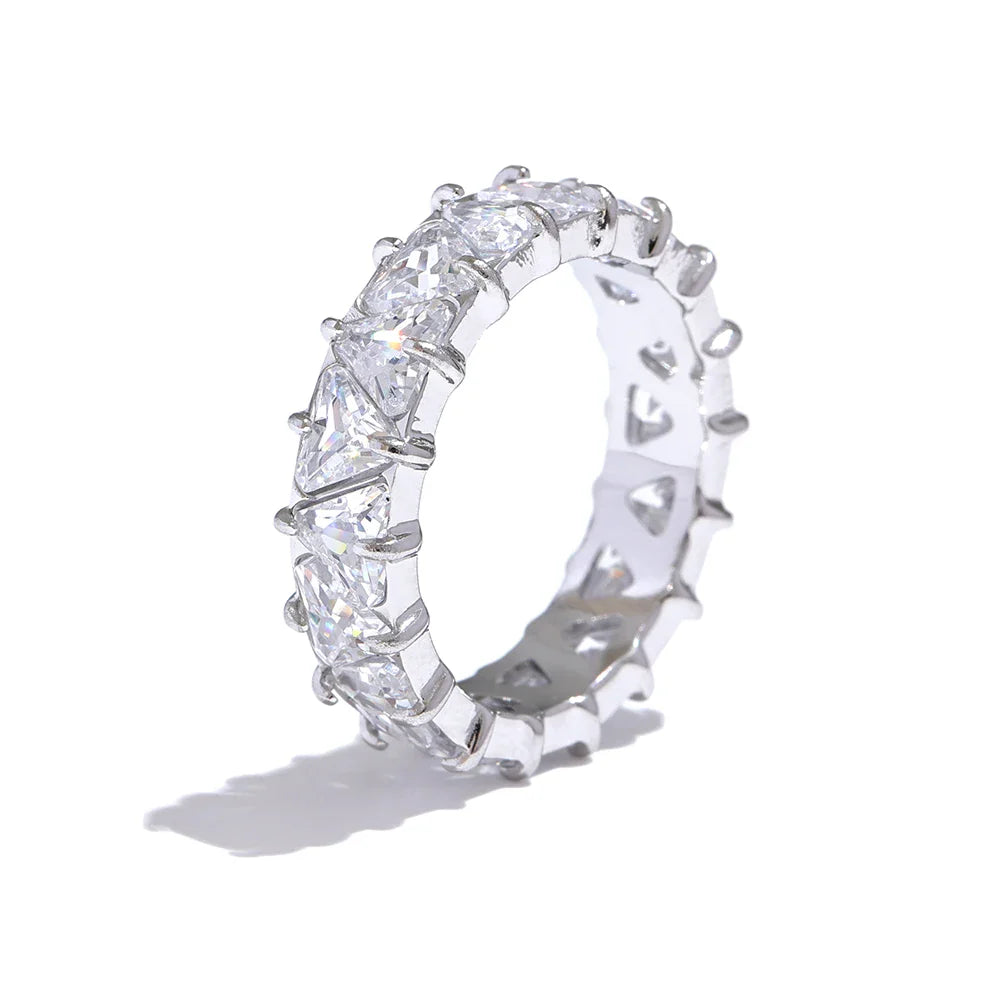 18k Gold-Plated Pavé Zirconia Heart Ring